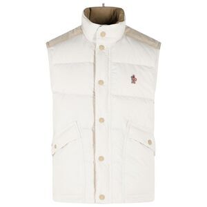 Moncler Grenoble 'Scais' White Polyester Feather Padded Vest Men